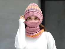 将图片加载到图库查看器，Hat Winter Mask balaclava Hat for girls Scarf Thick Warm Fleece Inside Knitted Hat Thick Mask Warm Full Face Scarf Winter Hats Hiking Face Scarf Balaclava Helmet Liner Cap Soft Sport Reusable Headgear Winter Fishing Warm Mask
