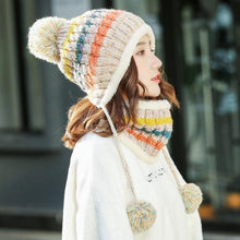 将图片加载到图库查看器，Hat Winter Mask balaclava Hat for girls Scarf Thick Warm Fleece Inside Knitted Hat Thick Mask Warm Full Face Scarf Winter Hats Hiking Face Scarf Balaclava Helmet Liner Cap Soft Sport Reusable Headgear Winter Fishing Warm Mask
