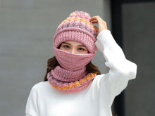 将图片加载到图库查看器，Hat Winter Mask balaclava Hat for girls Scarf Thick Warm Fleece Inside Knitted Hat Thick Mask Warm Full Face Scarf Winter Hats Hiking Face Scarf Balaclava Helmet Liner Cap Soft Sport Reusable Headgear Winter Fishing Warm Mask
