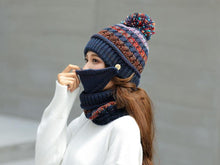 将图片加载到图库查看器，Hat Winter Mask balaclava Hat for girls Scarf Thick Warm Fleece Inside Knitted Hat Thick Mask Warm Full Face Scarf Winter Hats Hiking Face Scarf Balaclava Helmet Liner Cap Soft Sport Reusable Headgear Winter Fishing Warm Mask
