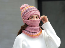 将图片加载到图库查看器，Hat Winter Mask balaclava Hat for girls Scarf Thick Warm Fleece Inside Knitted Hat Thick Mask Warm Full Face Scarf Winter Hats Hiking Face Scarf Balaclava Helmet Liner Cap Soft Sport Reusable Headgear Winter Fishing Warm Mask

