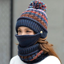 将图片加载到图库查看器，Hat Winter Mask balaclava Hat for girls Scarf Thick Warm Fleece Inside Knitted Hat Thick Mask Warm Full Face Scarf Winter Hats Hiking Face Scarf Balaclava Helmet Liner Cap Soft Sport Reusable Headgear Winter Fishing Warm Mask
