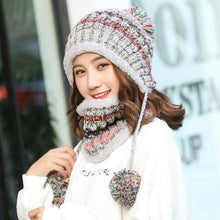 将图片加载到图库查看器，Hat Winter Mask balaclava Hat for girls Scarf Thick Warm Fleece Inside Knitted Hat Thick Mask Warm Full Face Scarf Winter Hats Hiking Face Scarf Balaclava Helmet Liner Cap Soft Sport Reusable Headgear Winter Fishing Warm Mask
