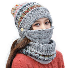 将图片加载到图库查看器，Hat Winter Mask balaclava Hat for girls Scarf Thick Warm Fleece Inside Knitted Hat Thick Mask Warm Full Face Scarf Winter Hats Hiking Face Scarf Balaclava Helmet Liner Cap Soft Sport Reusable Headgear Winter Fishing Warm Mask
