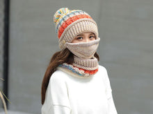 将图片加载到图库查看器，Hat Winter Mask balaclava Hat for girls Scarf Thick Warm Fleece Inside Knitted Hat Thick Mask Warm Full Face Scarf Winter Hats Hiking Face Scarf Balaclava Helmet Liner Cap Soft Sport Reusable Headgear Winter Fishing Warm Mask

