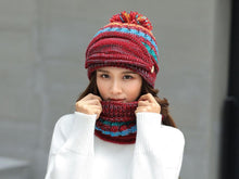 将图片加载到图库查看器，Hat Winter Mask balaclava Hat for girls Scarf Thick Warm Fleece Inside Knitted Hat Thick Mask Warm Full Face Scarf Winter Hats Hiking Face Scarf Balaclava Helmet Liner Cap Soft Sport Reusable Headgear Winter Fishing Warm Mask
