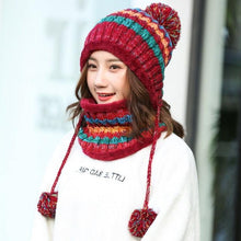 将图片加载到图库查看器，Hat Winter Mask balaclava Hat for girls Scarf Thick Warm Fleece Inside Knitted Hat Thick Mask Warm Full Face Scarf Winter Hats Hiking Face Scarf Balaclava Helmet Liner Cap Soft Sport Reusable Headgear Winter Fishing Warm Mask
