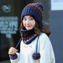 将图片加载到图库查看器，Hat Winter Mask balaclava Hat for girls Scarf Thick Warm Fleece Inside Knitted Hat Thick Mask Warm Full Face Scarf Winter Hats Hiking Face Scarf Balaclava Helmet Liner Cap Soft Sport Reusable Headgear Winter Fishing Warm Mask

