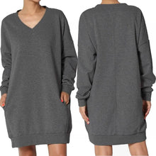 将图片加载到图库查看器，Haute Edition Women's Oversized Pullover Sweatshirt Dress
