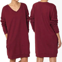 将图片加载到图库查看器，Haute Edition Women's Oversized Pullover Sweatshirt Dress
