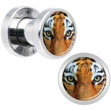 Load image into Gallery viewer, Full Color Tiger Eyes Steel Screw Fit Plug Set 4G
