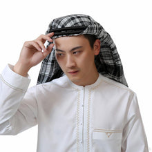 Load image into Gallery viewer, Headscarf Hijab Man Arabic Cotton Hijab Burqa Palestine Keffiyeh Scarf Arabian Islamic Clothing Men Muslim Hijab Wrap Pattern of Arab Shemagh Keffiyeh Men Arab Kufiyah Keffiyeh Arabic Muslim Head Wrap Men Scarf Shawl
