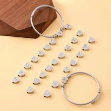 将图片加载到图库查看器，Heart Cable Initial Bracelet Hypoallergenic and Adjustable
