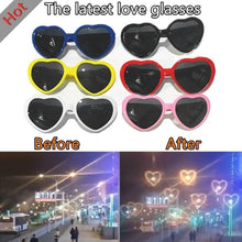 Load image into Gallery viewer, Heart Effect Diffraction Glasses That Turn Lights into Hearts Shaped Love Effects Glasses  Watch The Lights Change to Heart Shape At Night Diffraction Glasses For Unisex Sunglasses
