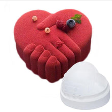Load image into Gallery viewer, Heart Love Silicone Mold Hand In Hand Mould Cake Decorating Tools New Romantic Valentines Day Cake Mold Tools Silicone Heart Shaped Cake Mold Large Baking Mold For Cake Decorating Candy Making Chocolate
