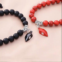 将图片加载到图库查看器，Heart Magnet Couple Bracelet Pendant Jewelry Lucky Knitting Rope Bracelets Couples Bracelets Adjustable Bracelet Love Magnetic Bracelet Relationship Bracelet Natural Stone Beads Bracelet For Boyfriend Girlfriend
