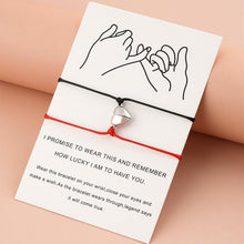 Load image into Gallery viewer, Heart Shaped Magnet Couple Bracelet Adjustable Black Red Rope Hand Bracelet Classic Men Women  First Day Of School Bracelets For Mom Daughter Cutout Heart Bracelets Mother’s Day Valentine’s day Jewelry Gifts

