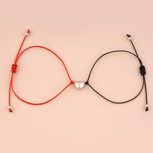 Load image into Gallery viewer, Heart Shaped Magnet Couple Bracelet Adjustable Black Red Rope Hand Bracelet Classic Men Women  First Day Of School Bracelets For Mom Daughter Cutout Heart Bracelets Mother’s Day Valentine’s day Jewelry Gifts
