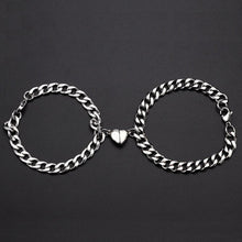 Load image into Gallery viewer, Heart Shaped Magnetic Stainless Steel Couple Bracelets Heart Charm Fashion Chain Bracelets Couples Matching Bracelets Promise Bracelet Stainless Steel Link Chain For Women Couples Love Bracelet
