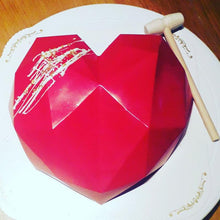 Load image into Gallery viewer, Heart Shaped Silicone Cake Mold With Mini Hammer 3D Geometric Cake Mold Silicone Mousse/Chocolate Cakes Mould For Birthday Heart Shaped Chocolate Mold Silicone Fondant Chocolate Mousse Cake Molds Tray Multi Function
