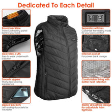 将图片加载到图库查看器，Heated Vest Electric USB Jacket with 3 Temperature Levels
