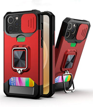Load image into Gallery viewer, Heavy Duty Kickstand Stand Ring Shockproof Protective Cases Cover Camera Protection Magnetic Holder Case For iPhone 14 13 12 Pro Max Shockproof Card Slot Stand Cover

