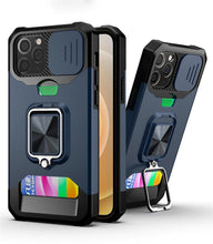 Load image into Gallery viewer, Heavy Duty Kickstand Stand Ring Shockproof Protective Cases Cover Camera Protection Magnetic Holder Case For iPhone 14 13 12 Pro Max Shockproof Card Slot Stand Cover
