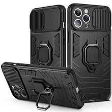 Load image into Gallery viewer, Heavy Duty Protective Phone Case Built-in Rotating Ring Kickstand Shockproof Case Camera Protection Armor Phone Case For iPhone 13 Pro Max 12 11 XR XS Max Shockproof Bumper Ring Holder Back Cover
