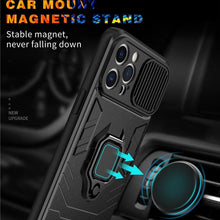 Load image into Gallery viewer, Heavy Duty Protective Phone Case Built-in Rotating Ring Kickstand Shockproof Case Camera Protection Armor Phone Case For iPhone 13 Pro Max 12 11 XR XS Max Shockproof Bumper Ring Holder Back Cover
