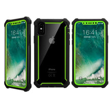 将图片加载到图库查看器，Heavy Duty Shockproof Phone Case For iPhone 14 13 12 Soft Transparent Back Cover Full-Body Clear Bumper Case with Built-in Screen Protector For iPhone
