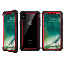 将图片加载到图库查看器，Heavy Duty Shockproof Phone Case For iPhone 14 13 12 Soft Transparent Back Cover Full-Body Clear Bumper Case with Built-in Screen Protector For iPhone
