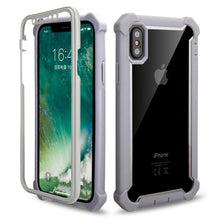 将图片加载到图库查看器，Heavy Duty Shockproof Phone Case For iPhone 14 13 12 Soft Transparent Back Cover Full-Body Clear Bumper Case with Built-in Screen Protector For iPhone

