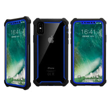 将图片加载到图库查看器，Heavy Duty Shockproof Phone Case For iPhone 14 13 12 Soft Transparent Back Cover Full-Body Clear Bumper Case with Built-in Screen Protector For iPhone
