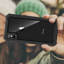 将图片加载到图库查看器，Heavy Duty Shockproof Phone Case For iPhone 14 13 12 Soft Transparent Back Cover Full-Body Clear Bumper Case with Built-in Screen Protector For iPhone
