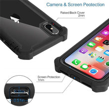 将图片加载到图库查看器，Heavy Duty Shockproof Phone Case For iPhone 14 13 12 Soft Transparent Back Cover Full-Body Clear Bumper Case with Built-in Screen Protector For iPhone
