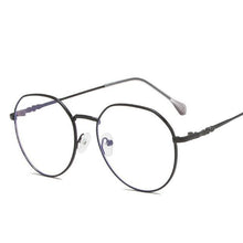 Load image into Gallery viewer, Hexagonal Eyeglasses Frame Anti Blue Ray Glasses Black Stylish Attraction Anti Blue Light Blocking Glasses For Men &amp; Women Computer Radiation Protection Goggle Clear Lens Eyeglasses Plain Mirror For  Unisex Eyewear
