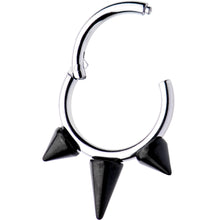 将图片加载到图库查看器，16G 5/16 Black Spike Punk Hinged Segment Ring
