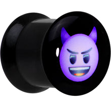 将图片加载到图库查看器，00G Licensed Purple Devil emoji Acrylic Double Flare Plug Set

