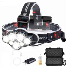 Load image into Gallery viewer, High Lumen Ultra Bright Powerful Rechargeable LED Headlamp  USB Head Lamp 7 LED Headlight Head Flashlight Waterproof Flashlight Head Torch For Outdoor Camping Cycling Running Fishing
