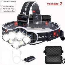 Load image into Gallery viewer, High Lumen Ultra Bright Powerful Rechargeable LED Headlamp  USB Head Lamp 7 LED Headlight Head Flashlight Waterproof Flashlight Head Torch For Outdoor Camping Cycling Running Fishing
