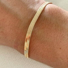 Load image into Gallery viewer, High Polish 18K Gold Filled Herringbone Bracelet, Gold, Herringbone Jewelry Necklace
