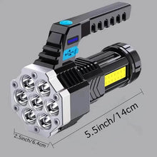 将图片加载到图库查看器，COB 7 LED Handheld Flashlight - Rechargeable, Portable, and Water-Resistant with USB Charging

