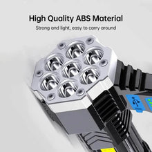 将图片加载到图库查看器，COB 7 LED Handheld Flashlight - Rechargeable, Portable, and Water-Resistant with USB Charging
