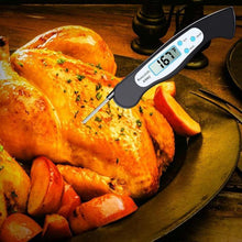 将图片加载到图库查看器，High Quality Foldable Food Thermometer Probe Digital BBQ Meat Kitchen Thermometer  Instant Read Meat Thermometer With 4.6” Folding Probe Backlight &amp; Calibration Function For Cooking Food Candy BBQ Grill Liquids Beef Liquid Water Oil Temperature Gauge

