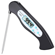 将图片加载到图库查看器，High Quality Foldable Food Thermometer Probe Digital BBQ Meat Kitchen Thermometer  Instant Read Meat Thermometer With 4.6” Folding Probe Backlight &amp; Calibration Function For Cooking Food Candy BBQ Grill Liquids Beef Liquid Water Oil Temperature Gauge
