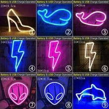 将图片加载到图库查看器，High Quality Wholesale LED Neon Night Light Sign Wall Art Sign Night Lamp Xmas Birthday Gift Wedding Party Wall Hanging Neon Lamp Home Decor
