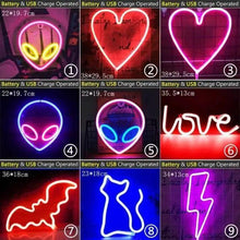 将图片加载到图库查看器，High Quality Wholesale LED Neon Night Light Sign Wall Art Sign Night Lamp Xmas Birthday Gift Wedding Party Wall Hanging Neon Lamp Home Decor
