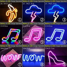 将图片加载到图库查看器，High Quality Wholesale LED Neon Night Light Sign Wall Art Sign Night Lamp Xmas Birthday Gift Wedding Party Wall Hanging Neon Lamp Home Decor
