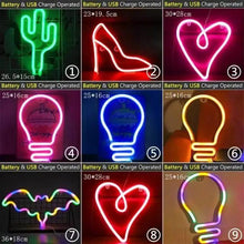 将图片加载到图库查看器，High Quality Wholesale LED Neon Night Light Sign Wall Art Sign Night Lamp Xmas Birthday Gift Wedding Party Wall Hanging Neon Lamp Home Decor
