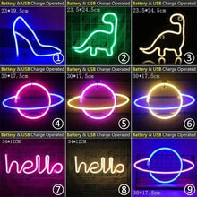 将图片加载到图库查看器，High Quality Wholesale LED Neon Night Light Sign Wall Art Sign Night Lamp Xmas Birthday Gift Wedding Party Wall Hanging Neon Lamp Home Decor
